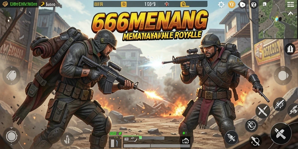Tampilan gameplay Battle Royale yang seru dari 666MENANG.