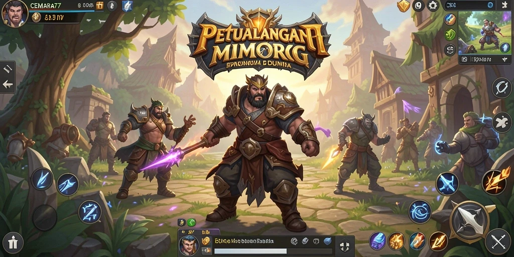 Screenshot CEMARA77 menampilkan aksi pertarungan seru di dunia MMORPG.