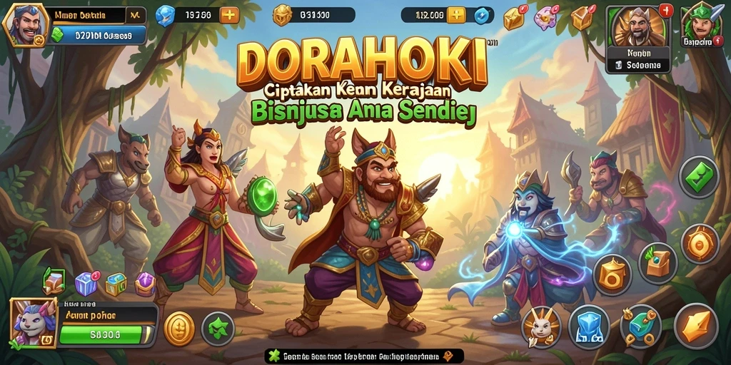 Tampilan gameplay DORAHOKI yang menampilkan pengelolaan bisnis yang mendebarkan.