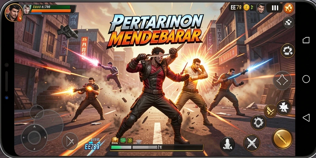 Tampilan gameplay mendebarkan dari EE789 yang penuh aksi.