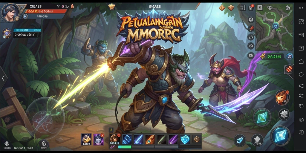 Gameplay GIGA33 menampilkan pertempuran seru di dunia MMORPG.