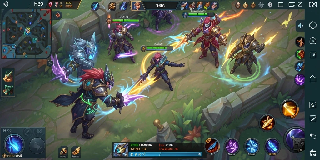 Tangkapan layar H89 menampilkan aksi seru dalam pertempuran MOBA.