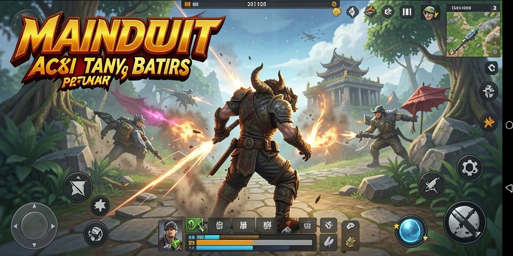 Tampilan seru gameplay MAINDUIT dalam pertempuran yang mendebarkan.