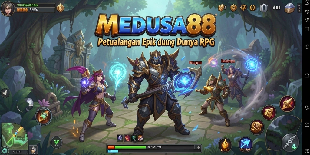 Tampilan gameplay <strong>MEDUSA88</strong> yang epik dan mendalam.