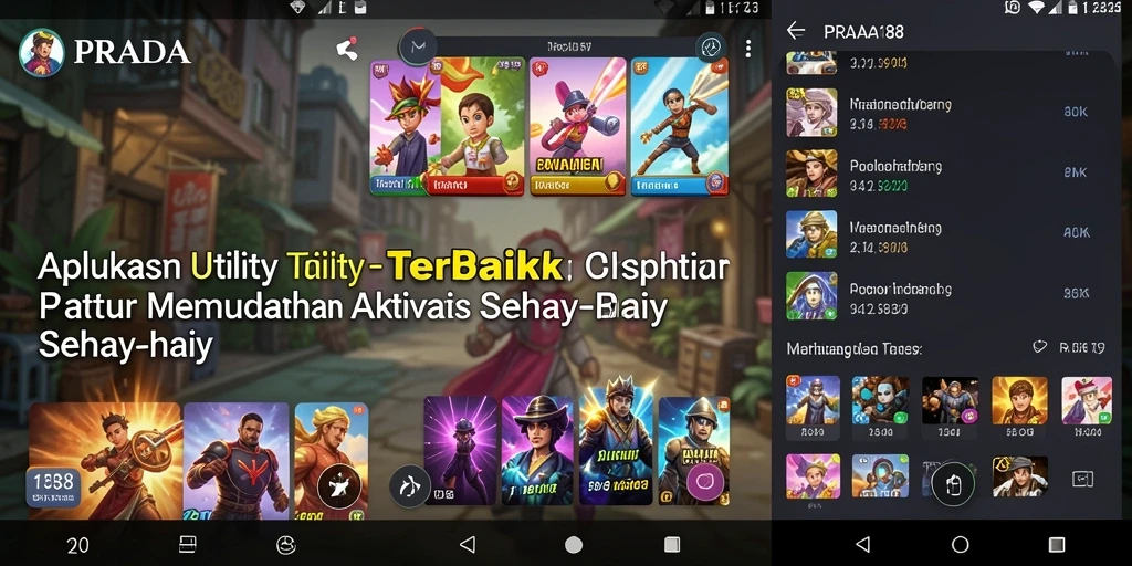 Screenshot utama PRADA188 menampilkan antarmuka aplikasi Utility yang user-friendly.