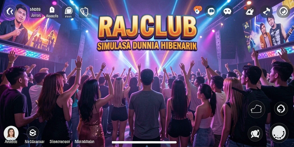 Tampilan utama gameplay RAJACLUB dengan karakter dan klub yang beragam.