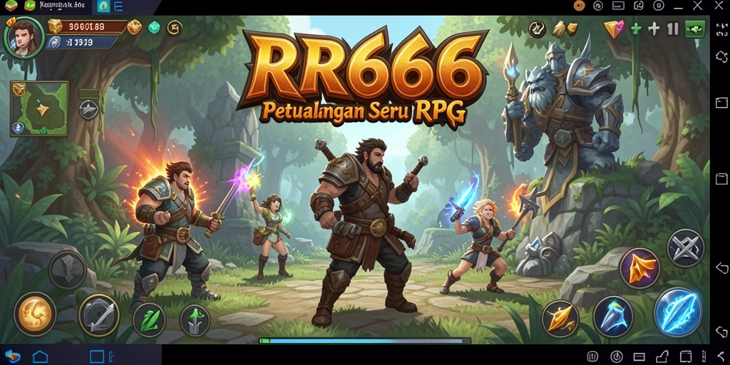 Screenshot utama RR666 menampilkan aksi seru dalam pertempuran RPG.