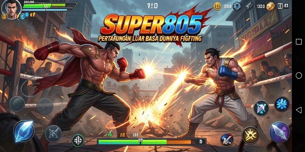 Screenshot SUPER805 menampilkan duel karakter-karen yang nyata dan mengesankan.