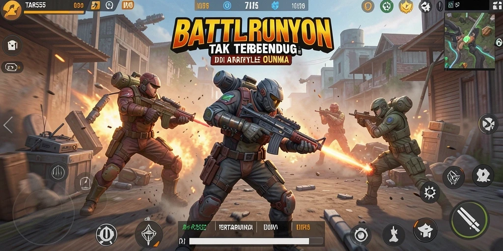 Gameplay Battle Royale yang intens dan seru di TAR555.