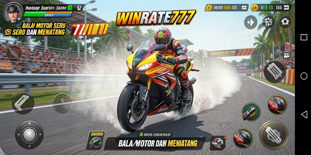 Gameplay seru dan aksi balap motor di WINRATE777.