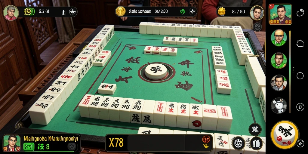 Tampilan gameplay Mahjong dari X78 yang menarik dan penuh warna.